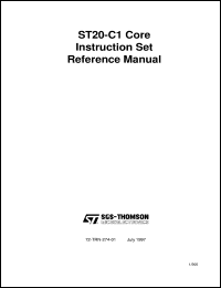 ST20C1ISM datasheet: ST20 C1 INSTRUCTION SET MANUAL ST20C1ISM