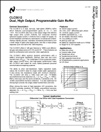 CLC5612IMX datasheet: Dual, High Output, Programmable Gain Buffer CLC5612IMX