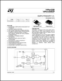 VIPER20BSP datasheet: SMPS PRIMARY I.C. VIPER20BSP