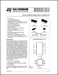 M74HC221A datasheet: DUAL MONOSTABLE MULTIVIBRATOR M74HC221A