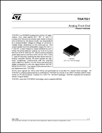 TDA7521 datasheet: ANALOG FRONT END TDA7521