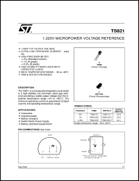 TS821ID datasheet: 1.225V MICROPOWER VOLTAGE REFERENCE TS821ID