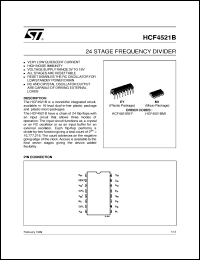HCF4521B datasheet: 24-STAGE FREQUENCY DIVIDER HCF4521B