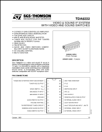 TDA8222 datasheet: VIDEO & SOUND IF SYSTEM WITH VIDEO AND SOUND SWITCHES TDA8222