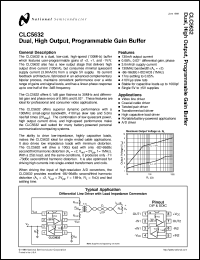 CLC5632IM datasheet: CLC5632 Dual, High Output, Programmable Gain Buffer CLC5632IM