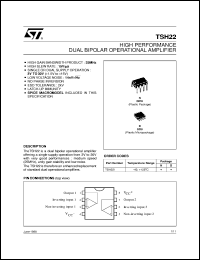 TSH22ID datasheet: HIGH PERFORMANCE DUAL BIP OP-AMPS TSH22ID