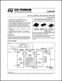 L9822ED datasheet: OCTAL SERIAL SOLENOID DRIVER L9822ED