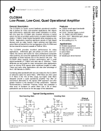 CLC5644IMX datasheet: Low Power, Low Cost Quad Op Amp CLC5644IMX