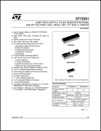 ST72T251G2 datasheet: 8-BIT MICROCONTROLLER (MCU) WITH 4 TO 8K ROM/OTP/EPROM, 256 BYTES RAM, ADC, WGD, TIMERS, SPI AND I2C - SO28, SDIP32 ST72T251G2