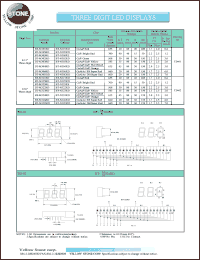 BT-M305RD datasheet: Bright red, anode, three digit LED display BT-M305RD