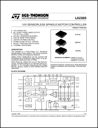 L6238S datasheet: 12V SENSORLESS SPINDLE MOTOR CONTROLLER L6238S