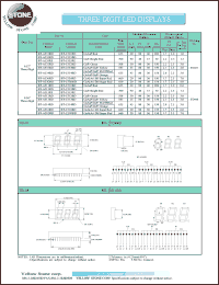 BT-A513RD datasheet: Yellow, anode, three digit LED display BT-A513RD