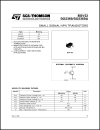 SO2369 datasheet: SMALL SIGNAL NPN TRANSISTORS SO2369