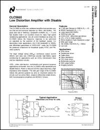 CLC5665IMX datasheet: Low Distortion Amplifier with Disable CLC5665IMX