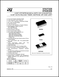 ST62P30BB1 datasheet: 8-BIT MICROCONTROLLER ( MCU ) WITH OTP, ROM, FASTROM, A/D CONVERTER, 16-BIT AUTO-RELOAD TIMER, EEPROM, SPI, UART AND 28 PINS ST62P30BB1