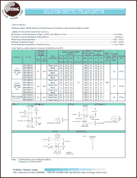 BPT-NP23C1 datasheet: Water clear, silicon photo transistor BPT-NP23C1