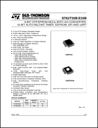 ST6235BQ1 datasheet: 8-BIT MICROCONTROLLER ( MCU ) FAMILY WITH OTP, ROM, FASTROM, EPROM, ADC, 16-BIT AUTO-RELOAD TIMER, EEPROM, SPI, UART AND 52 PINS ST6235BQ1