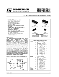 M74HC243 datasheet: QUAD BUS TRANSCEIVER (3-STATE) M74HC243