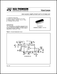 TDA7245A datasheet: 6W AUDIO AMPLIFER WITH STAND-BY TDA7245A
