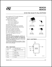 M24C32 datasheet: 64K/32K SERIAL I 2 C BUS EEPROM M24C32