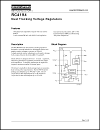RC4194K datasheet: Dual tracking voltage regulators RC4194K