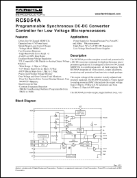 RC5054AM datasheet: Programmable synchronous DC-DC converter controller for low voltage microprocessors RC5054AM