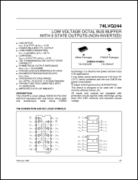 74LVQ244 datasheet: LOW VOLTAGE OCTAL BUS BUFFER WITH 3 STATE OUTPUTS (NON INVERTED) 74LVQ244