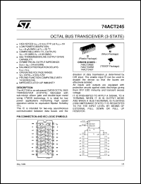 74ACT245 datasheet: OCTAL BUS TRANSCEIVER (3-STATE) 74ACT245