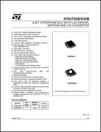 ST62T42BQ6 datasheet: 8-BIT MICROCONTROLLER ( MCU ) WITH OTP, ROM, FASTROM, EPROM, LCD DRIVER, EEPROM, A/D CONVERTER AND 64 PINS ST62T42BQ6