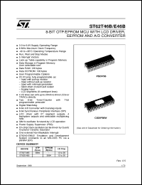 ST6246BB1 datasheet: 8-BIT MICROCONTROLLER ( MCU ) WITH OTP, ROM, FASTROM, EPROM, LCD DRIVER, EEPROM, A/D CONVERTER AND 56 PINS ST6246BB1