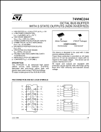 74VHC244 datasheet: OCTAL BUS BUFFER WITH 3-STATE OUTPUTS (NON INVERTED) 74VHC244