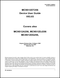 MC9S12DT256VFU datasheet: 16-bit microcontroller, 256K bytes of flash EEPROM, 12K bytes of RAM, 4K bytes of EEPROM MC9S12DT256VFU