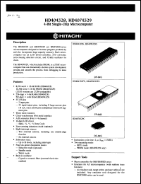 HD4074329C datasheet: 0.3-7 V, 4-bit single-chip microcomputer HD4074329C