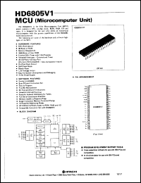 HD6805V1 datasheet: 0.3-7 V, microcomputer unit HD6805V1