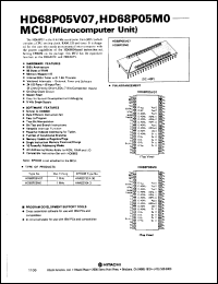 HD68P05V07 datasheet: 0.3-7 V, 1 MHz, microcomputer unit HD68P05V07