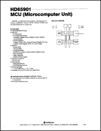 HD65901 datasheet: 0.3-7 V, microcomputer unit HD65901