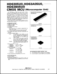 HD63A05U0CP datasheet: 0.3-7 V, CMOS microcomputer unit HD63A05U0CP