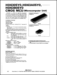 HD63B05Y0F datasheet: 0.3-7 V, CMOS microcomputer unit HD63B05Y0F