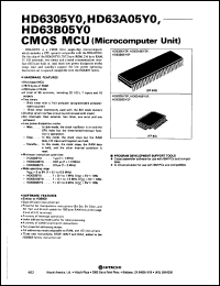 HD63B05Y0P datasheet: 0.3-7 V, CMOS microcomputer unit HD63B05Y0P
