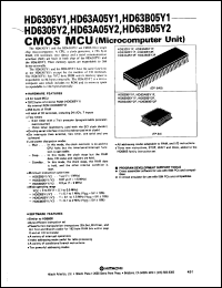 HD63A05Y2P datasheet: 0.3-7 V, CMOS microcomputer unit HD63A05Y2P