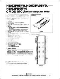 HD63PA05Y0 datasheet: 0.3-7 V,1.5 MHz, CMOS microcomputer unit HD63PA05Y0