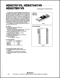 HD637A01V0 datasheet: 0.3-7 V, 1.5 MHz, CMOS microcomputer unit HD637A01V0