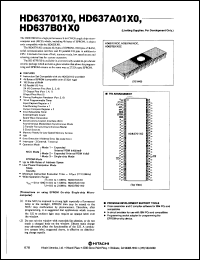HD637A01X0C datasheet: 0.3-7 V, 1.5 MHz, CMOS microcomputer unit HD637A01X0C