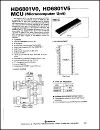 HD6801V0P datasheet: 0.3-7 V, 1 MHz, CMOS microcomputer unit HD6801V0P