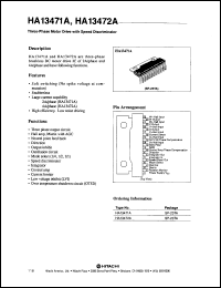 HA13472A datasheet: 4 A,  three-phase motor drive with speed discriminator HA13472A