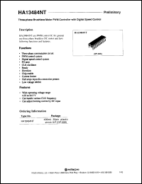 HA13484NT datasheet: Three-phase brushless motor PWM controller with digital speed control HA13484NT