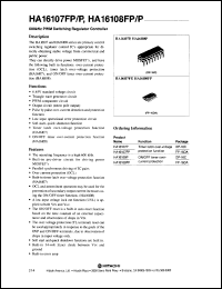 HA16107FP datasheet: 600 kHz PWM switching regulator controller HA16107FP