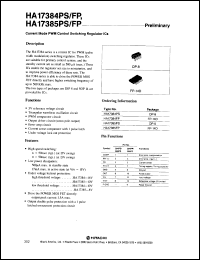 HA17384PS datasheet: 16 V, Current mode PWM control switching regulator IC HA17384PS