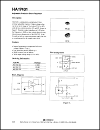 HA17431UA datasheet: 40 V, adjustable precision shunt regulator HA17431UA
