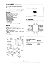 HA13440MS datasheet: 15 V, three-phase brushless DC motor driver HA13440MS